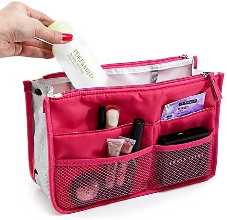 Tapp C. Multi-pocket Nylon Purse Insert Organizer - White Lining/Sky Blue