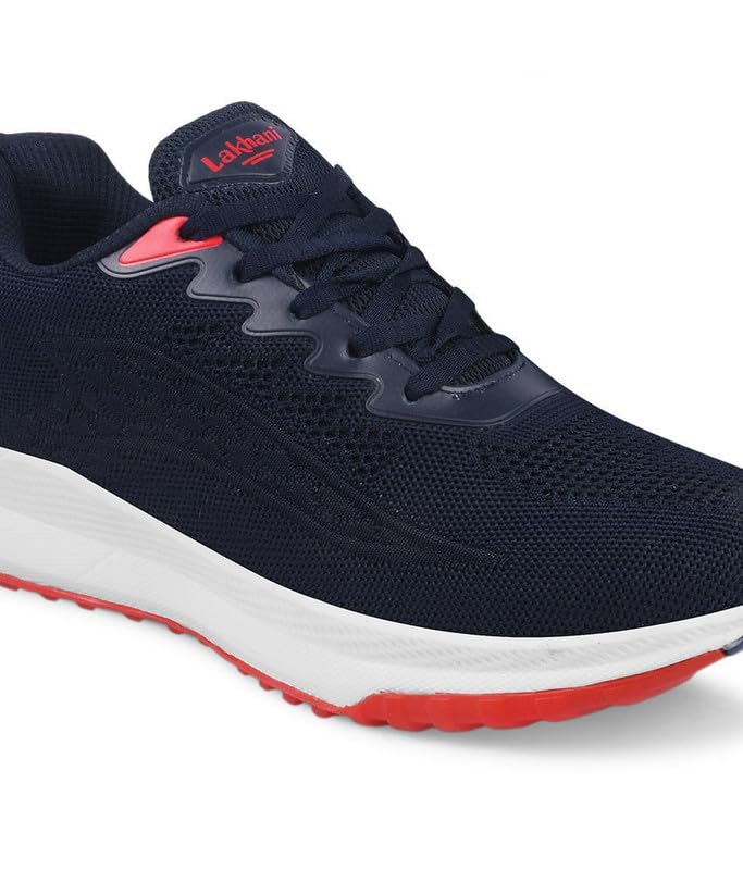 Image of Lakhani aashirwad Men's Sports Shoes | Lightweight Breathable Running Shoes for Men | Flynet Upper, Phylon Sole | Flexible, Comfortable Lace-Up Athletic Shoes