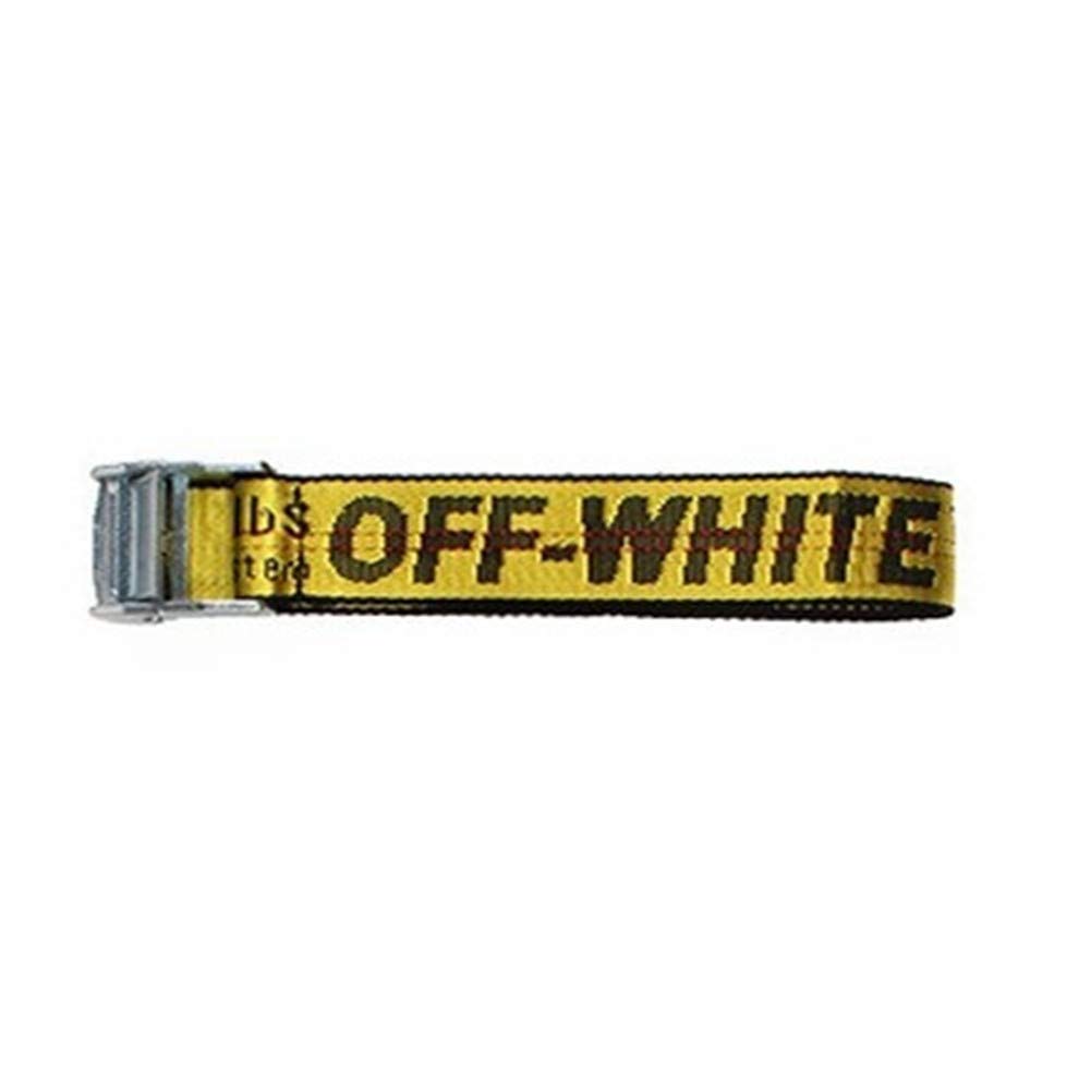 Hot belt yellow letter off metal buckle decoration leisure canvas belt  street fashion white belt men women