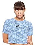 Soft fabric NIKE W NSW Air Top SS AOP Camiseta de Manga Corta, Mujer, Indigo Storm, XL