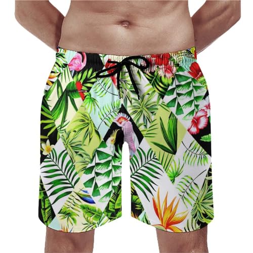 Short de bain homme perroquet et flamant rose idéal pour les vacances à la mer