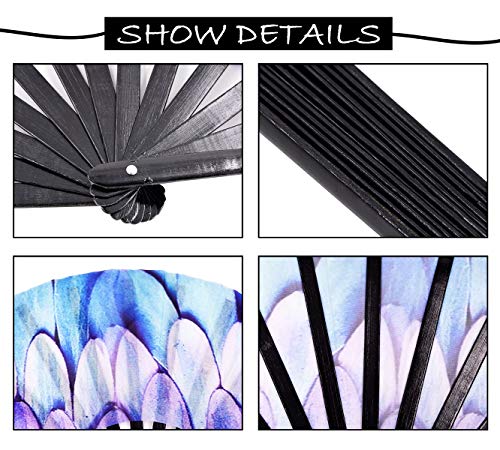 Meifan Rave Clack Large Folding Hand Fans For Womenmen thumb #3