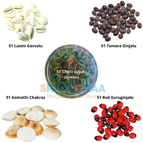 Image of 51 pcs of 5 Set of Items- Laxmi Pooja Items- Sankranthi 108 Nomu Pooja Items- Sankranthi Nomulu- Items for Laxmi Pooja (51)