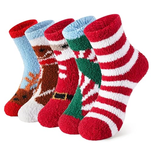 WaySoft Fluffy Fuzzy Socks for Women & Teen Girls - 4...