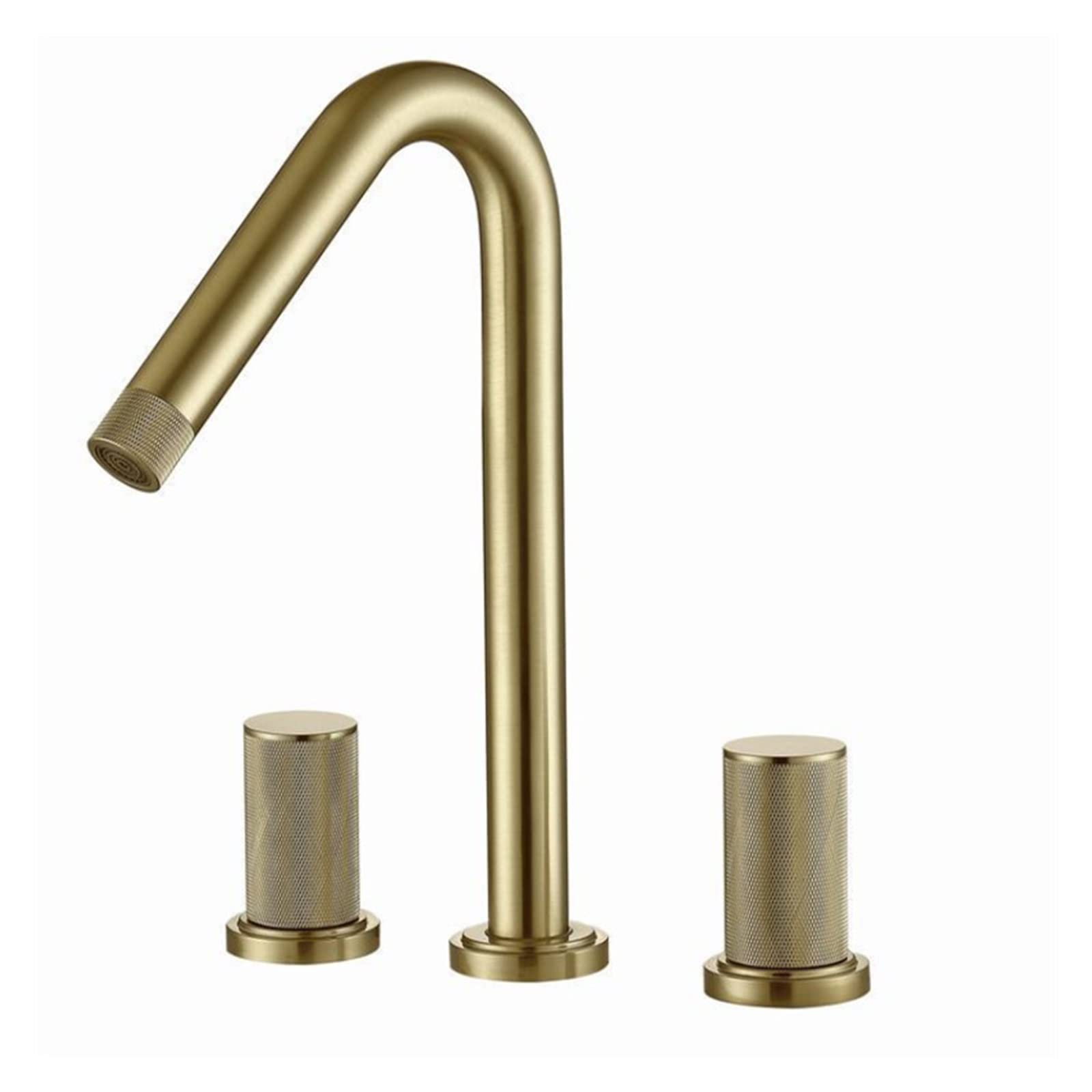 Robinet mitigeur en laiton brossé or au design rotatif haut de gamme pour vasque de salle de bain