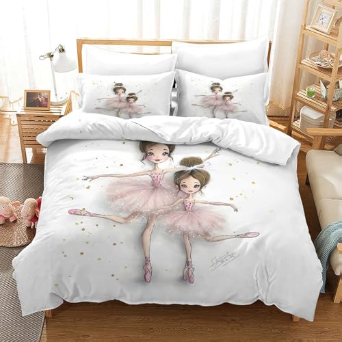 Housse de couette danseuses hypoallergénique en microfibre douce 3D - 3