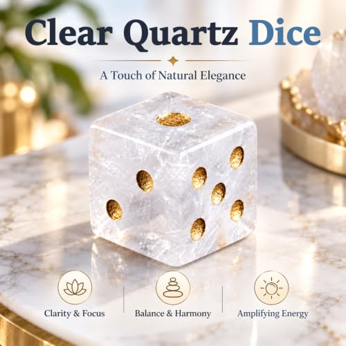 Image of PATPAT 2Pcs 16mm Natural White Crystal Dice Cube Set Ludo Dice Big Size