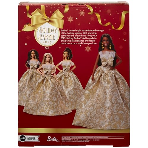 Muñeca Barbie Signature 2025 con vestido plateado y dorado miniatura 6