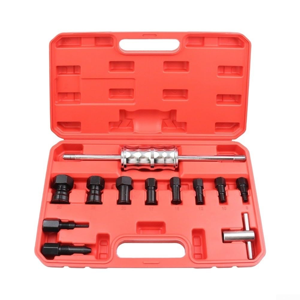 Juego de 12 extractores de rodamientos de agujero ciego de 8 a 32 mm con martillo deslizante, kit de herramientas de extracción de rodamientos internos para automóviles y motocicletas