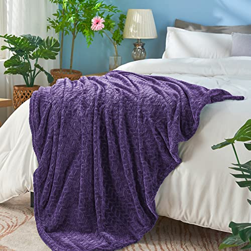 Inhand Fleece Throw Blanket, Super Soft Fuzzy Blanket For Couch Sofa Bed Office, Cozy Plush Fleece Blanket Throw Size, Washable Lightweight Flannel Blankets Throw For All Season(50”X60”,Purple) #TOP2