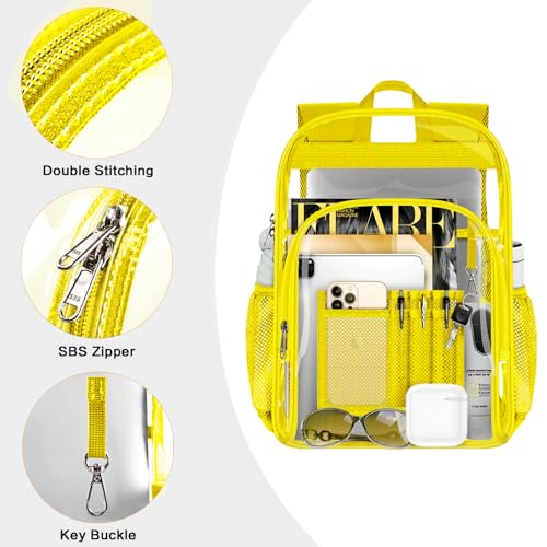 Image of PAMANO Clear Backpack, Heavy Duty Transparent Reinforced Bottom See Through for College, Travel Work Security