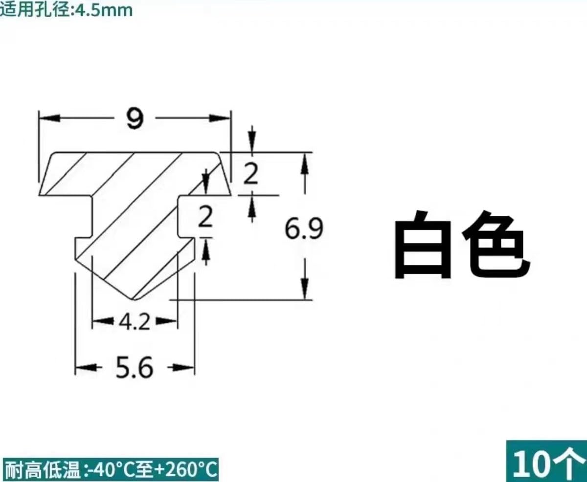 Gummi-Rohrabdeckung, Stopfloch, 10 Stück, 4,5 mm Durchmesser, Silikon, rund, Möbelknöpfe, flacher Kopf, passend für 4–4, für Schottzylinder (transparent)