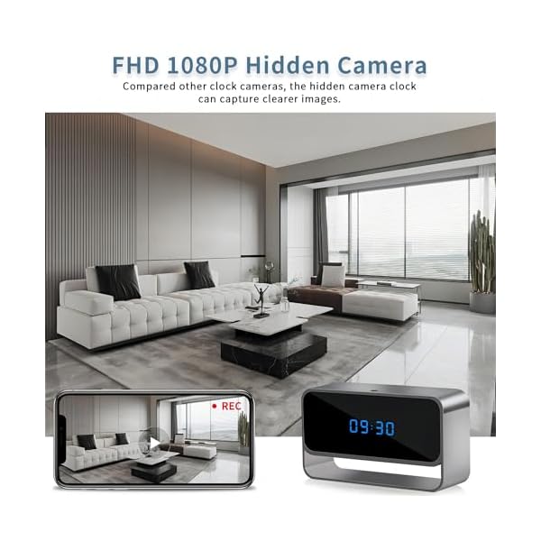 WZZHID Hidden Camera, Real 1080P HD WiFi Wireless Spy Nanny Cam with Night Vision, Remote Monitoring, Motion Detection Alert, Indoor Camera for Home Surveillance - Image 7