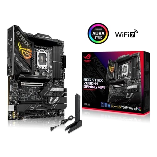 ASUS ROG Strix Z890-H Gaming WiFi, carte mère Intel ATX, 16+1+2+2 phases d'alimentation, fente DDR5, PCIe 5.0, PC AI Advanced, 4 emplacements M.2, WiFi 7, AI Overclocking, AI Networking II, Aura Sync,
