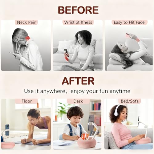 Support de téléphone pliable en peluche orientable pour bureau et maison
