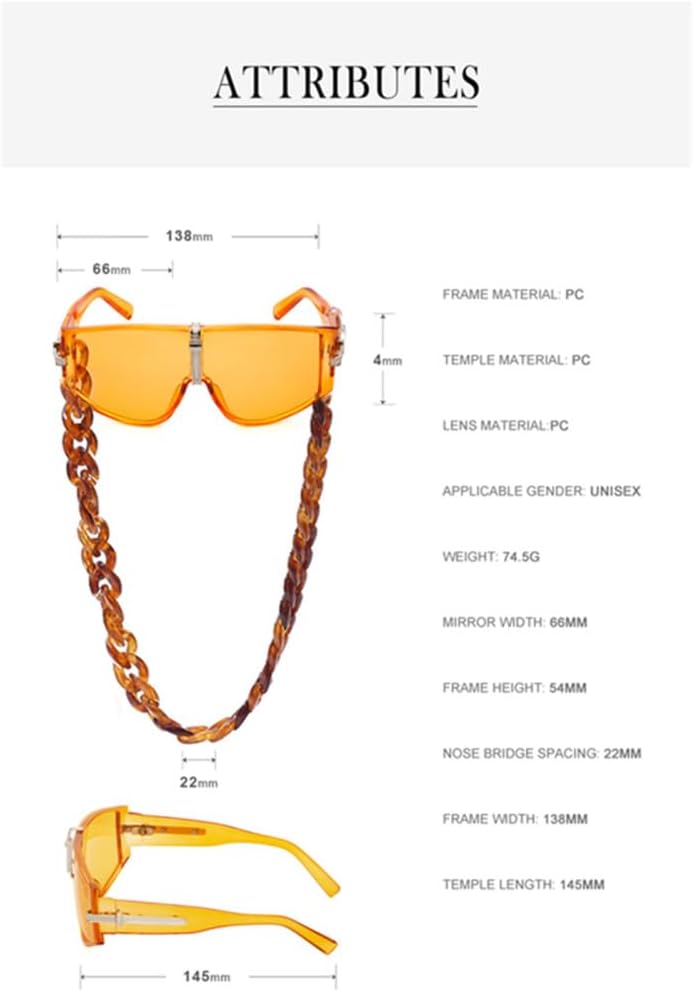 Oversized Steampunk Shield With Chain Sunglasses Women Sports Sun Glasses For Men