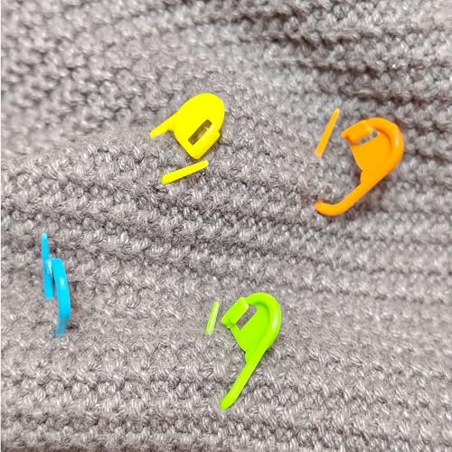 60Pcs Colorful Knitting Markers Crochet Clips Crochet Pins Bulk Stitch Markers Locking Stitch Knitting Place Markers DIY Craft Plastic Safety Pins Weave Stitch Needle Clip Counter(7 Colors (60 Pcs)