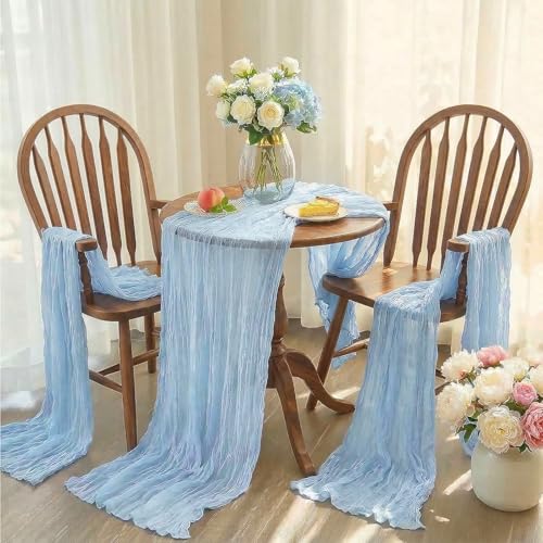 Eoinbdte Light Blue Cheesecloth Table Runner 8 Pack,Boho Wedding Decor by EOINBDTE - Used condition - Image 8