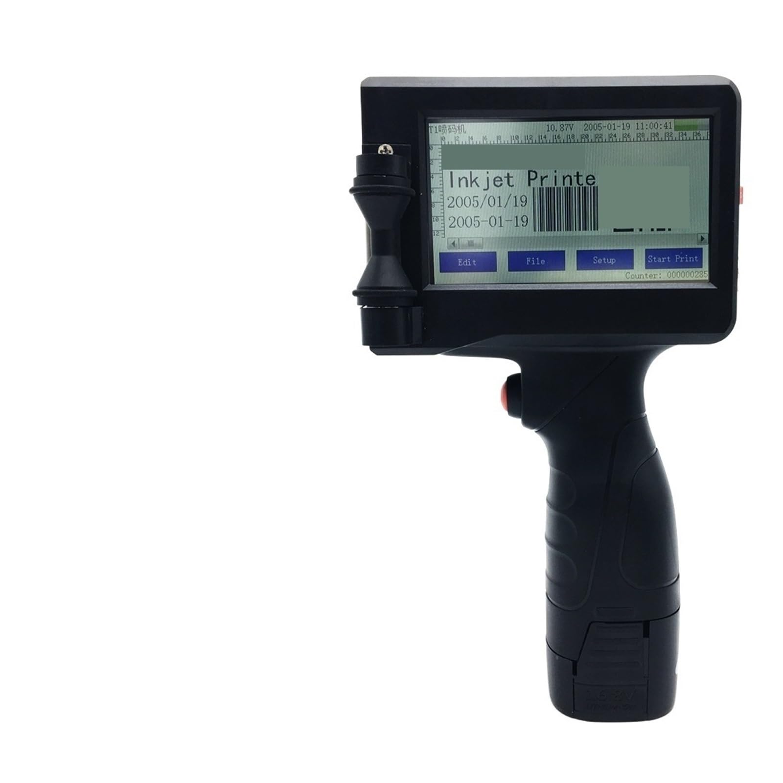 Ręczna drukarka atramentowa, Drukarka atramentowa 12,7 mm szybkoschnący 4,3-calowy ekran dotykowy QR Code/drukarka etykiet Atramentowa ręczna drukarka USB(1 printer 2 Ink)
