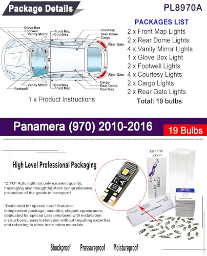 Kit de luces LED interiores para Porsche Panamera 2010-2016 miniatura 2