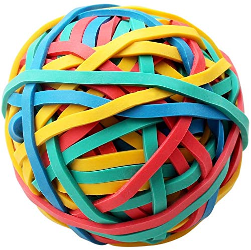 PAZUU Rubber Band Balls Rainbow 130G(0.28lb) Colorful Elastic Stretchable Stationery Holder Band Loops for Arts Crafts Document Office Supplies Organizing