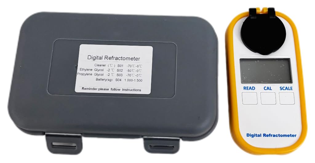 Digital Refractometer with Range Glass Water -60-0℃ Ethylene Glycol -50-0℃ Propylene Glycol -70-0℃ Used for Measuring The Freezing Point of Glycol Car Antifreeze