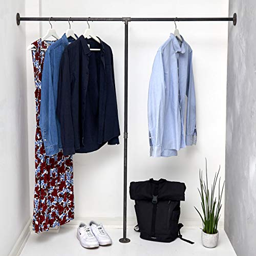 Kleiderstange Wandmontage zwischen zwei Wänden - Garderobenstange Nische...