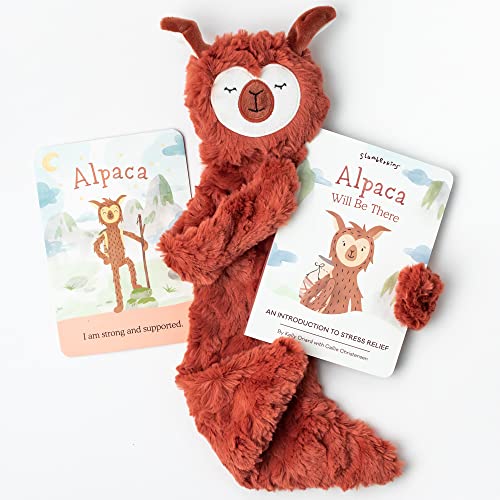 Image of Slumberkins Snuggler & Board Book | Promotes Stress Relief | Social Emotional Learning Tools for Ages 0+ (Alpaca)