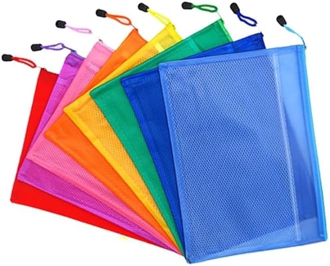 ADA Zipper Pouch Folder A3 Size – Multi-Color Document Storage Bag with Zip Lock for Office, School, College & Travel – Waterproof File Organizer (A3, Multicolor) (10, Multicolor)