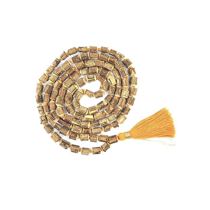 RUDRAKSHA AND GEMSTONE STORE Tulsi Ki Mala Original 108 Jap तुलसी की माला ओरिजिनल Holy Basil Beads Thulasi Malai मंत्र जाप माला Certified By Lab Auspicious 108 Manko Ki Tulasi Kantha Mala For Chanting