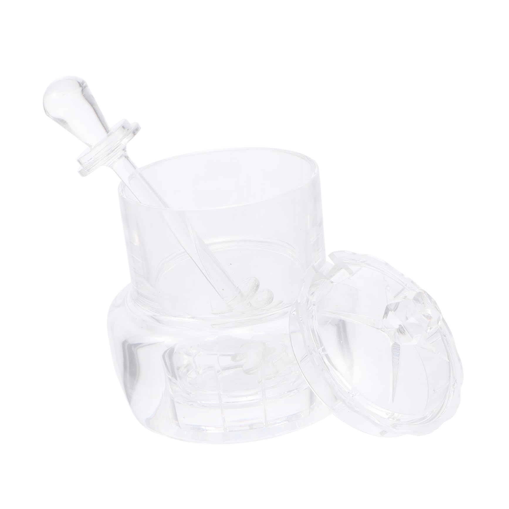 PRETYZOOM 1Set Acrylic Honey Jar with Dipper Syrup Dispenser with Lid Honey Pot for Kitchen and Dining for Drizzling Honey and Syrups