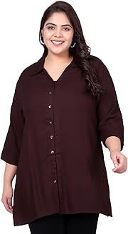 Indietoga Ladies Plus Size Viscose Viscose Printed Longline Shirt Size XXL to 7XL