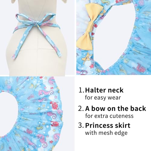 Image of CuteBone One Piece Dog Bikini Swimsuit Dress - Puppy Bathing Suit Costume for Small Dogs - Comfortable & Stylish Pet Clothes for Summer Pool, Beach & Play LTDB10XXS