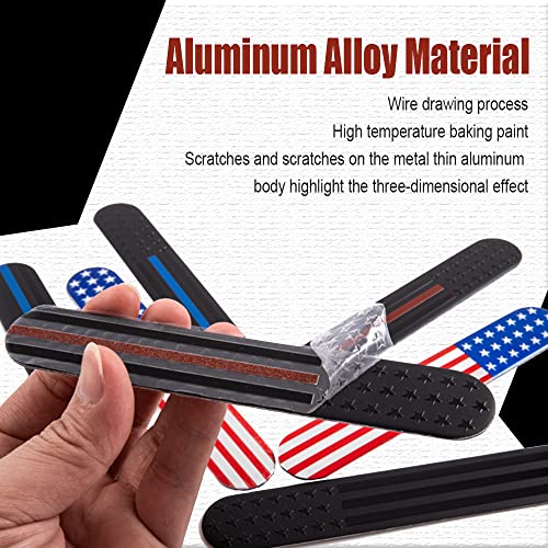 Image of deemars 2PCS 3D Metal American Flag Decal, Black USA Flag Emblem Sticker, 6 inch x 1 inch Patriotic USA US Flag Car Decals Bumper Stickers for for Car, Truck, SUV, Motorcycle