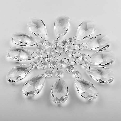 Supla Pack of 24 Teardrop Chandelier prisms candle chandelier Crystal Pendants Glass Pendants