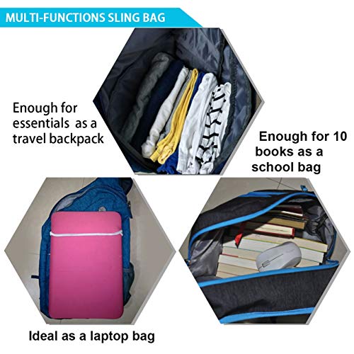 Plus Oversized Sling Backpack For Women, Durable Crossbody Backpack One Shoulder Backpack Daypack 28L #TOP5