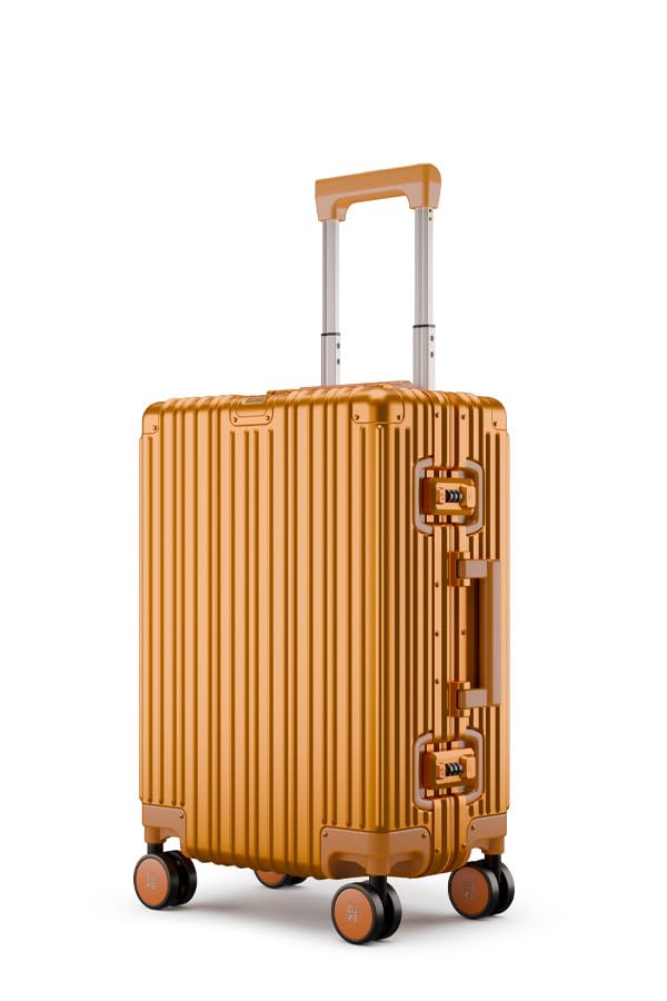 Image of EUME 100% Aluminium Sunburn Cabin Trolley Bag Small for Travelling | 50cm Cabin Suitcase Small | Durable High-End 8 Silentrun 360 Degree Spinner Wheels System | Premium Suitcase
