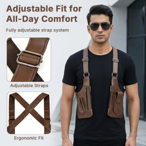Image of GUSTAVE Chest Bag for Men Women Black Tactical Vest Bag Waterproof Multi-pockets Adjustable Rig Bag for Running, Cycling, Sports, Workouts, Outdoor