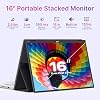Mobile Pixels Duex Float 2 Pro 16 2.5K Portable Monitor for Laptop, Built-in Kickstand & Speakers Ultra-Thin Laptop Screen Extender | USB-C & HDMI | Plug & Play for Windows, MacOS, Switch, Android