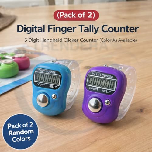 Counter for Chanting Mantra | Mini Hand Naam Jap Counter Tally Finger Ring Digital Electronic Head Counter Machine for Mantra Jaap, Cricket & Daily Use (2 Pcs-Random Color) (Mini Hand Tally Counter) 3