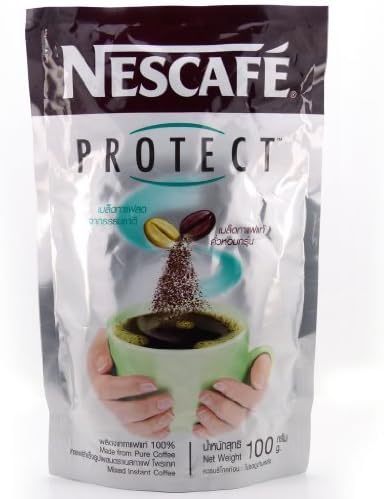 Nescafe Protect Made From Pure Coffee Mixed Instant Coffee Antioxidants 100 G. Best Product From Thailand