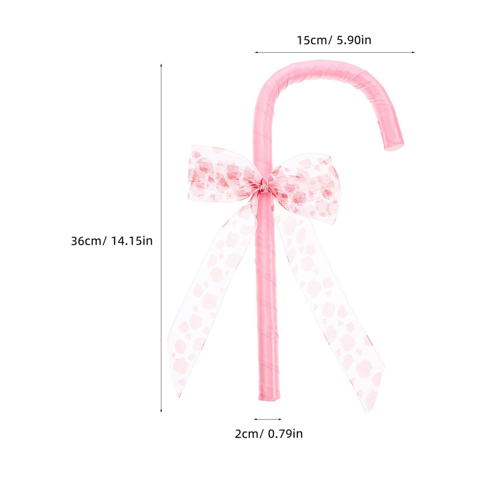 Healvian 4 Pezzi Bastoncino Decorativo con Fiocco Rosa in Plastica e Stoffa