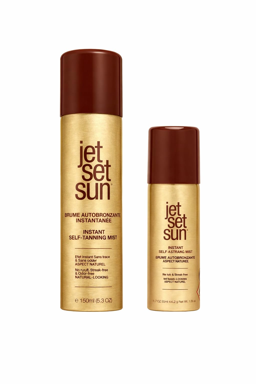 jet set sun - Duo Brume autobronzante - Spray Autobronzant Visage et Corps - 150ml + 50ml Format Voyage