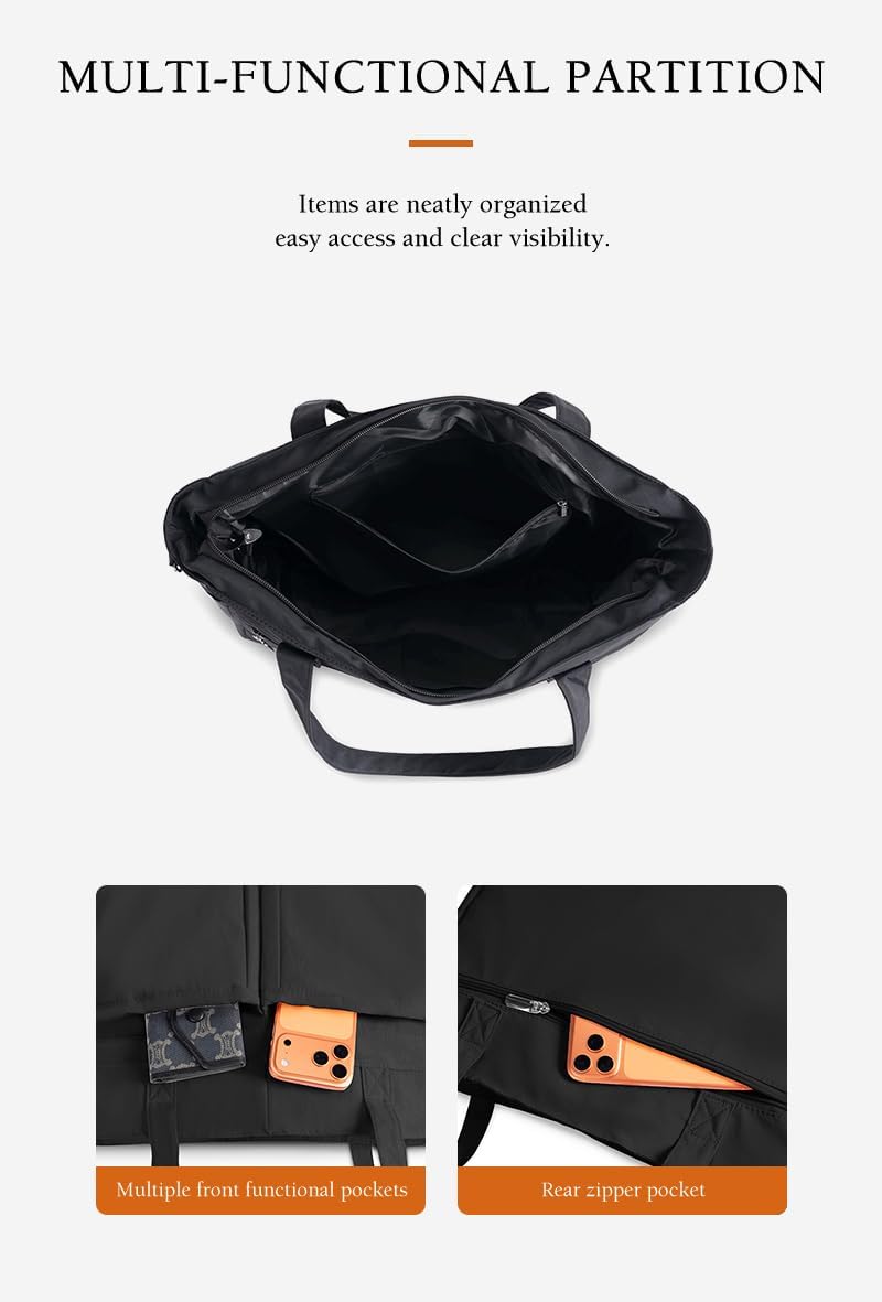 Tote Bag for Women, Lightweight Puffy Tote Bag Quilted Handbag Shoulder Bag for Travel, Work, Gym - Image 6