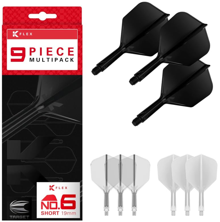 Target Darts K Flex Integrated Dart Flights And Shafts, No.6 | Set Van 3 K-Flex - No6, Kflex All