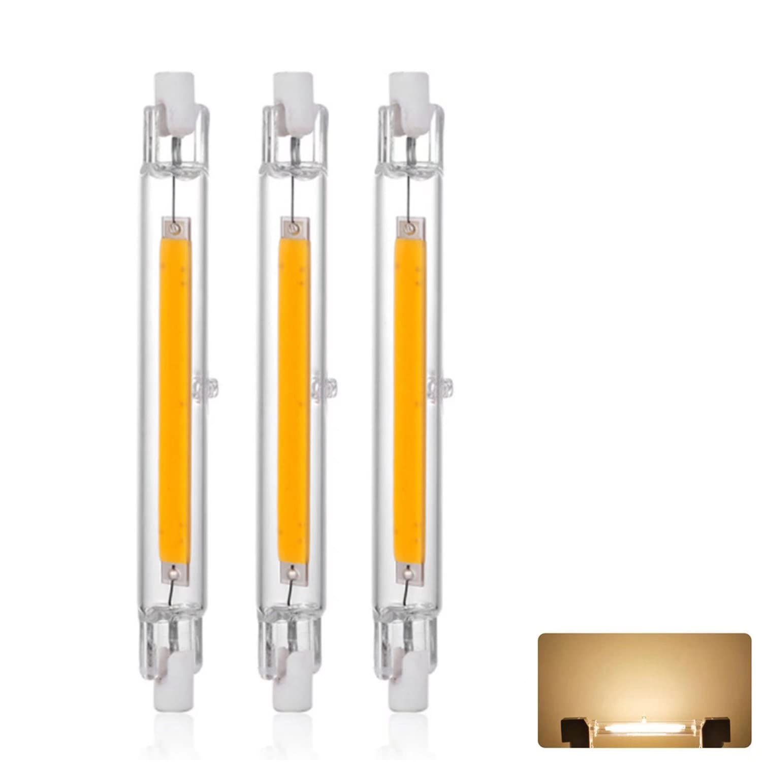R7S LED Bulb 189mm Dimmable, 30W Light Bulb, Equivalent J189 300W Halogen, 3000LM, Warm White 2700K, COB Double Ended Reflector Linear Lamp for Ceiling Wall Lamp, 3 Pack
