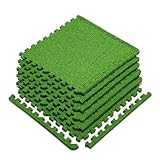 Marcy Turf Mat – 6 Interlocking 2’x 2’ EVA Foam & Artificial Turf Tiles for Home Gym, HIIT, Cardio, Strength & Agility Training – Shock Absorbing, Noise-Reducing (MAT-50)