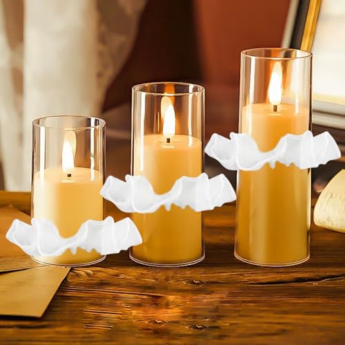4 Stück tropfschutz kommunionkerze,Weiße Tüll tropfschutz taufkerze,tropfenfänger für kerzen,kerzenhalter kommunionkerze für Kommunionkerzen,Taufkerzen