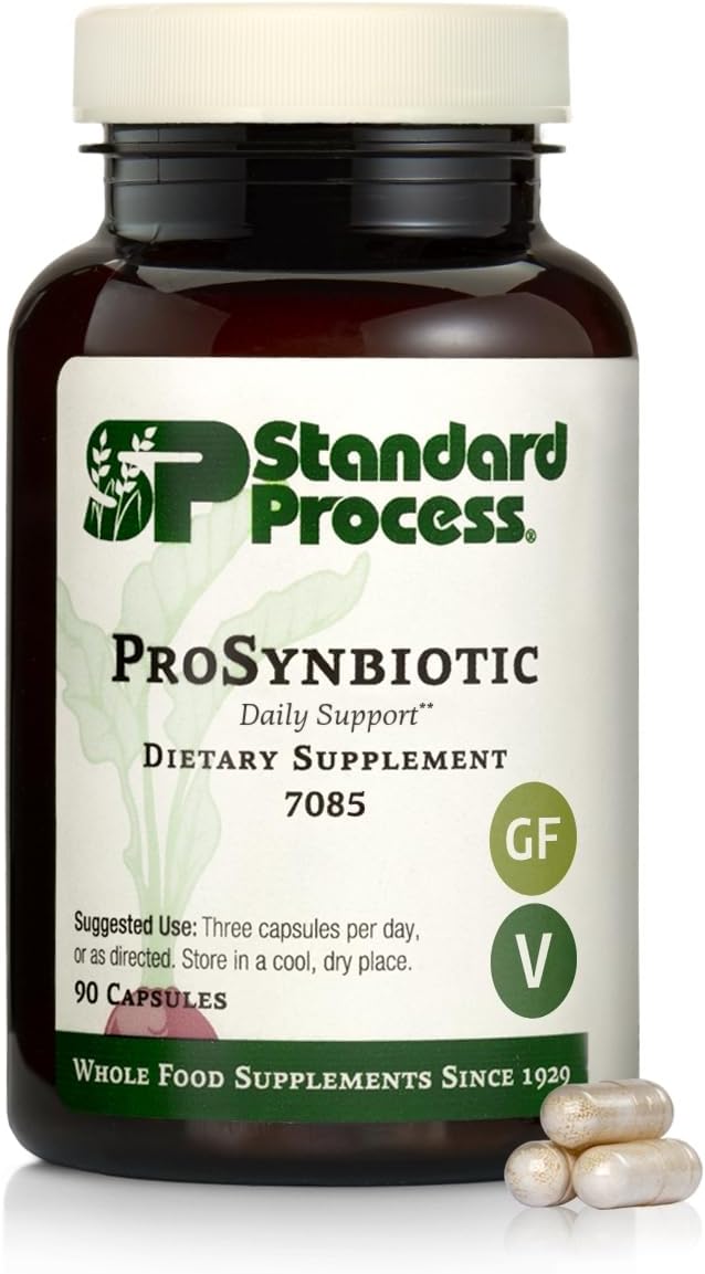 Standard Process ProSynbiotic - Whole Food Bowel, Immune Support, Digestion and Digestive Health with Bifidobacterium, Chicory Root, Lactobacillus Acidophilus, and Inulin - Vegetarian - 90 Capsules