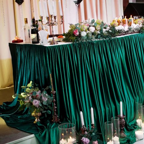 Image of 10 x 7 Feet Deep Green Backdrop Curtain for Partie, Background Curtains for Photoshoot, Birthday, Wedding, Halloween, Thanksgiving, Christmas, New Year Party Decorations 5Ft x 7Ft, 2 Panels